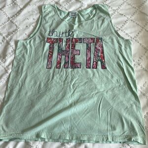 Comfort colors medium Kappa Alpha Theta mint green tank top